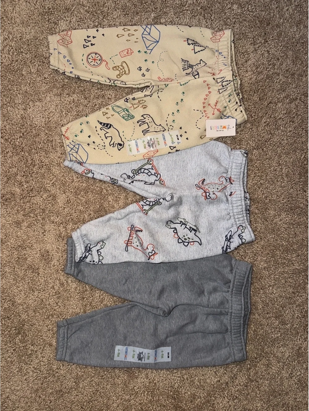Wonder Nation Baby and Toddler Pants Set 3-Pack 6-9 Months